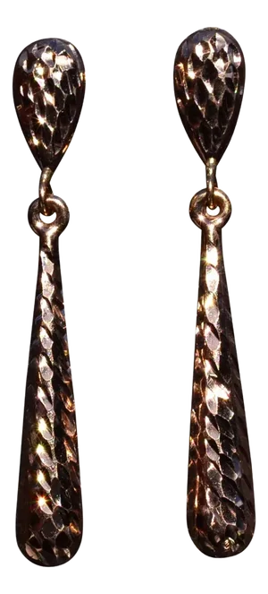 The Hadens: Ladies 14K Rose Gold Diamond Cut Dangler Earrings, 2 Pieces