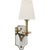 Thomas O'Brien for Visual Comfort Signature Verona Mirrored Sconce in Hand-Rubbed Antique Brass with Linen Shade For Sale