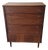 Mid-Century Walnut Tall 4 Drawer Dresser Chest For Sale