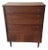 Mid-Century Walnut Tall 4 Drawer Dresser Chest Stanley Company For Sale