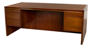 Mid to Late 20th Century MCM to Modern Walnut Executive Desk by Commonwealth Contract Furnishings
