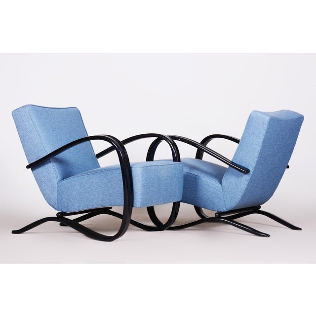Art Deco Czechoslovakian Lounge Chairs in Beech by Jindřich Halabala for Up Závody, 1930s, Set of 2 For Sale - Image 15 of 18
