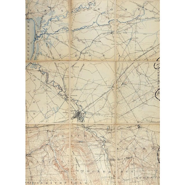 Late 19th Century Oneida New York 1895 Us Geological Survey Folding Map For Sale - Image 5 of 5