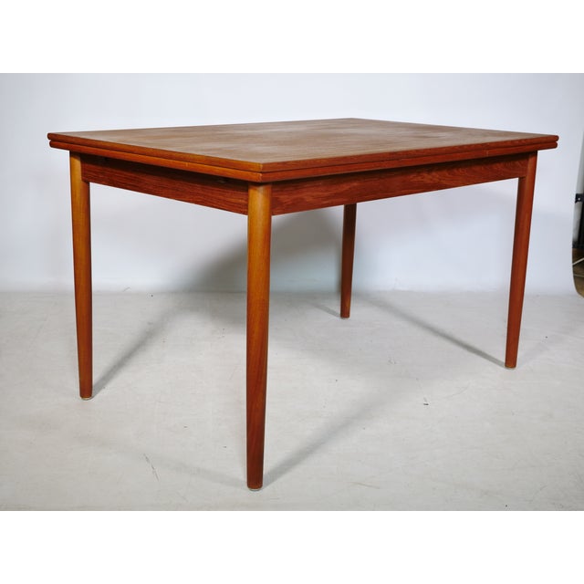 Brown Mid-Century Extendable Teak Dining Table, 1960s For Sale - Image 8 of 12