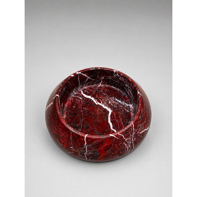 Contemporary Rosso Levanto Marble Bowl – Luxury Deep Red Stone Decorative Centerpiece, 9 Inches For Sale - Image 3 of 6