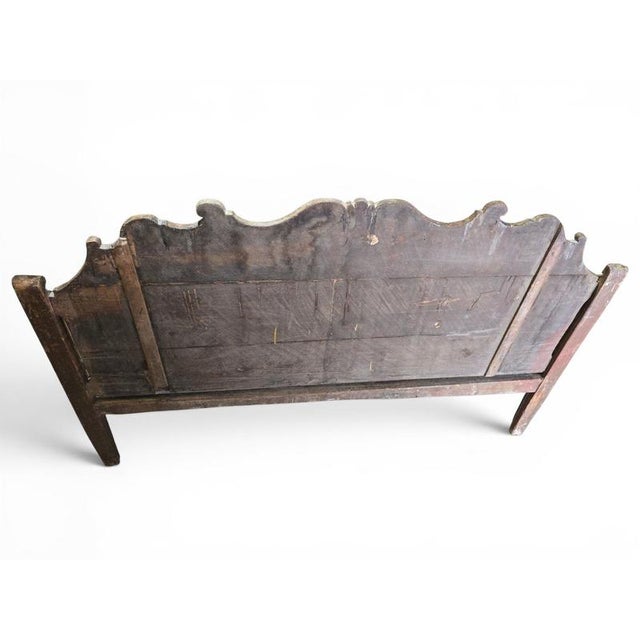 18th Century 18th Century French Painted Wood Bench with High Back, 1750 For Sale - Image 5 of 11