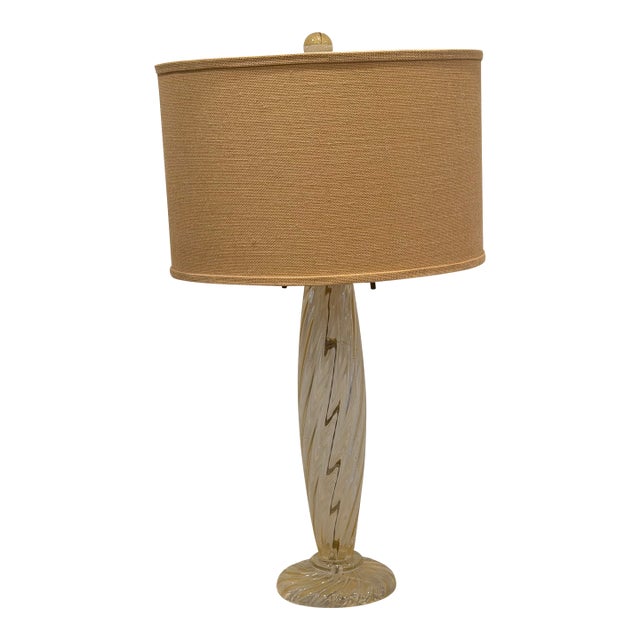 1980s Ondoso Donghia Murano Glass Lamp With Gold Dust Aventurine For Sale