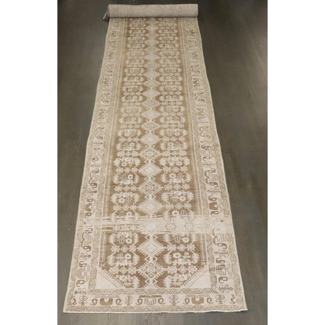A wide and long rare persian runner from the middle of the 20th century