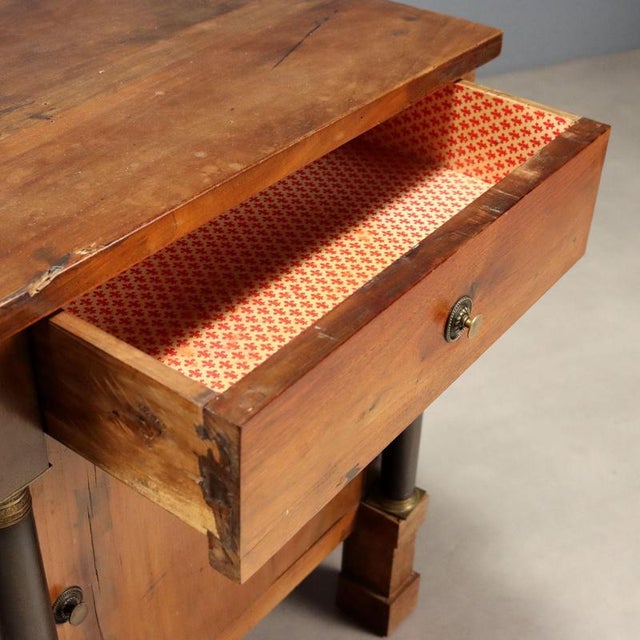 Empire Walnut Bedside Table For Sale - Image 5 of 9