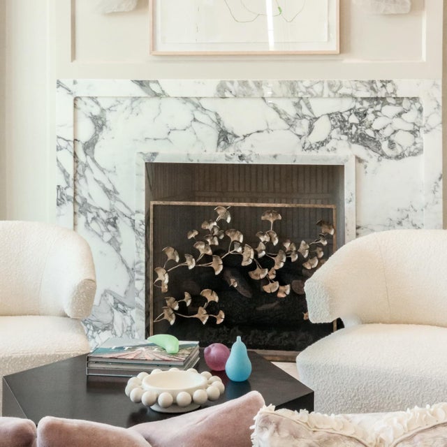 Not Yet Made - Made To Order Gold Rubbed Black Ginkgo Fireplace Screen Iron For Sale - Image 5 of 12