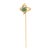 Antique Art Nouveau 14k Gold & Jade Green Glass Stickpin For Sale