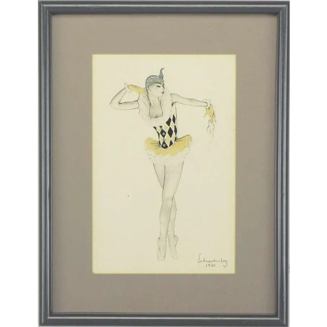 Walter Schnackenberg Set Three Walter Schnackenberg "Ballet Und Pantomime" Tinted Prints For Sale - Image 4 of 10