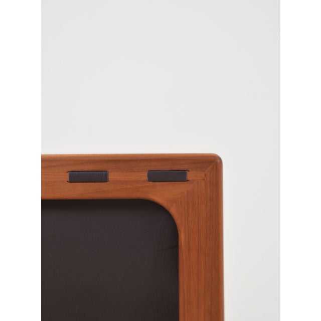 Danish Double Magazine Holder in Teak and Leather attributed to Salin Møbler, 1970s For Sale - Image 6 of 8