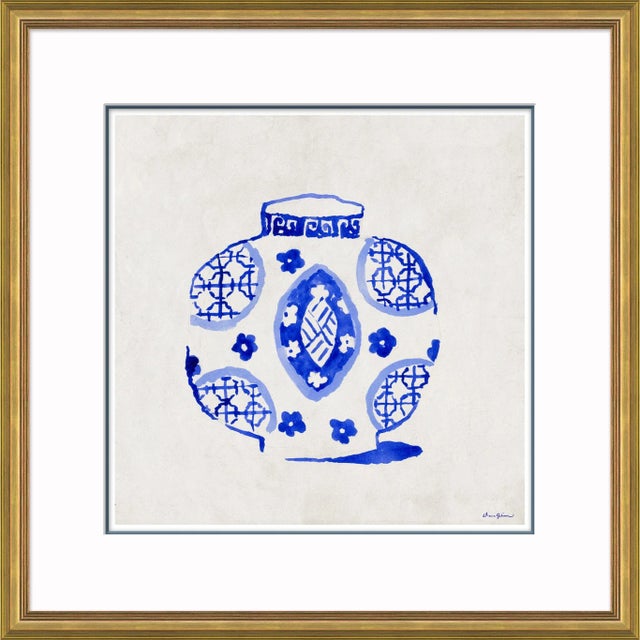 Contemporary Dynasty Jar, White By Dana Gibson, Framed Art Print For Sale - Image 3 of 3