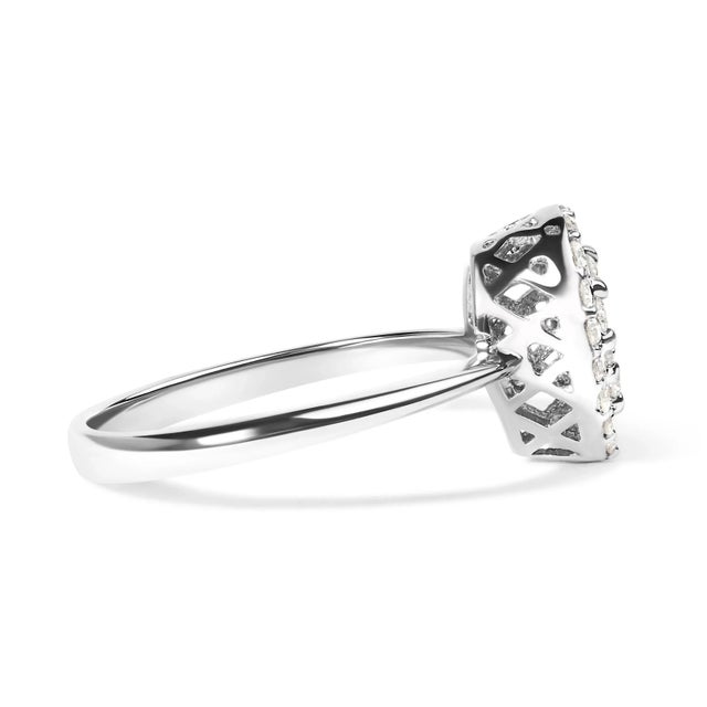 Looking for the perfect promise ring? Look no further! Our 10K white gold 3/8 cttw round-cut lab grown diamond cluster...