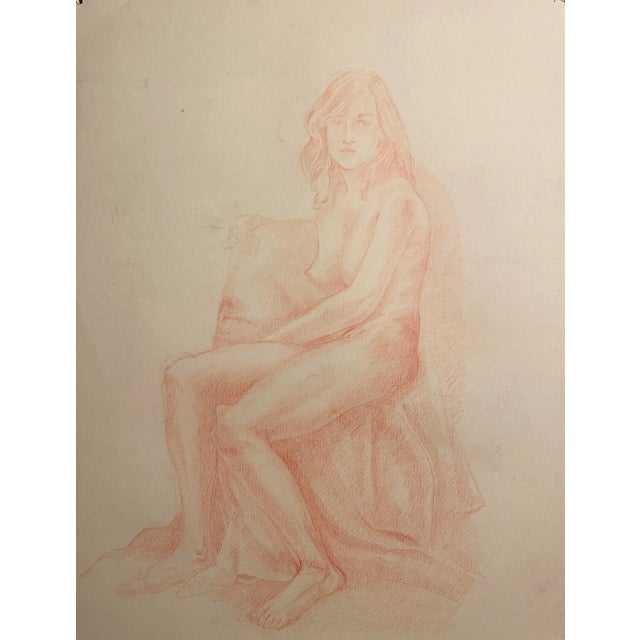Figurative 1990s Ron Yrabedra Female Figure Nude Drawing For Sale - Image 3 of 3