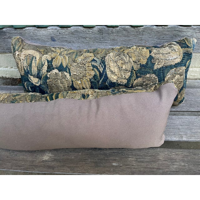 Textile A Pair of 18th Century Pillow With Tapestry and Flower Design For Sale - Image 7 of 7