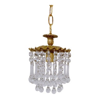 Italian Brass Upside Down Layered Cake Chandelier For Sale