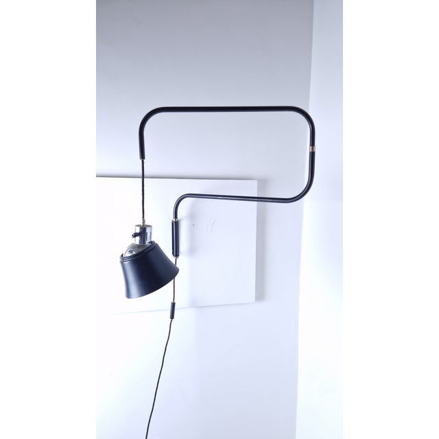 Black Model 830 Extendable Wall Lamp in Black by Heinrich Siegfried Bohrmann for Kandem, 1960s For Sale - Image 8 of 12