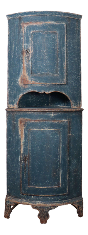 Swedish Bowfronted Corner Cupboard