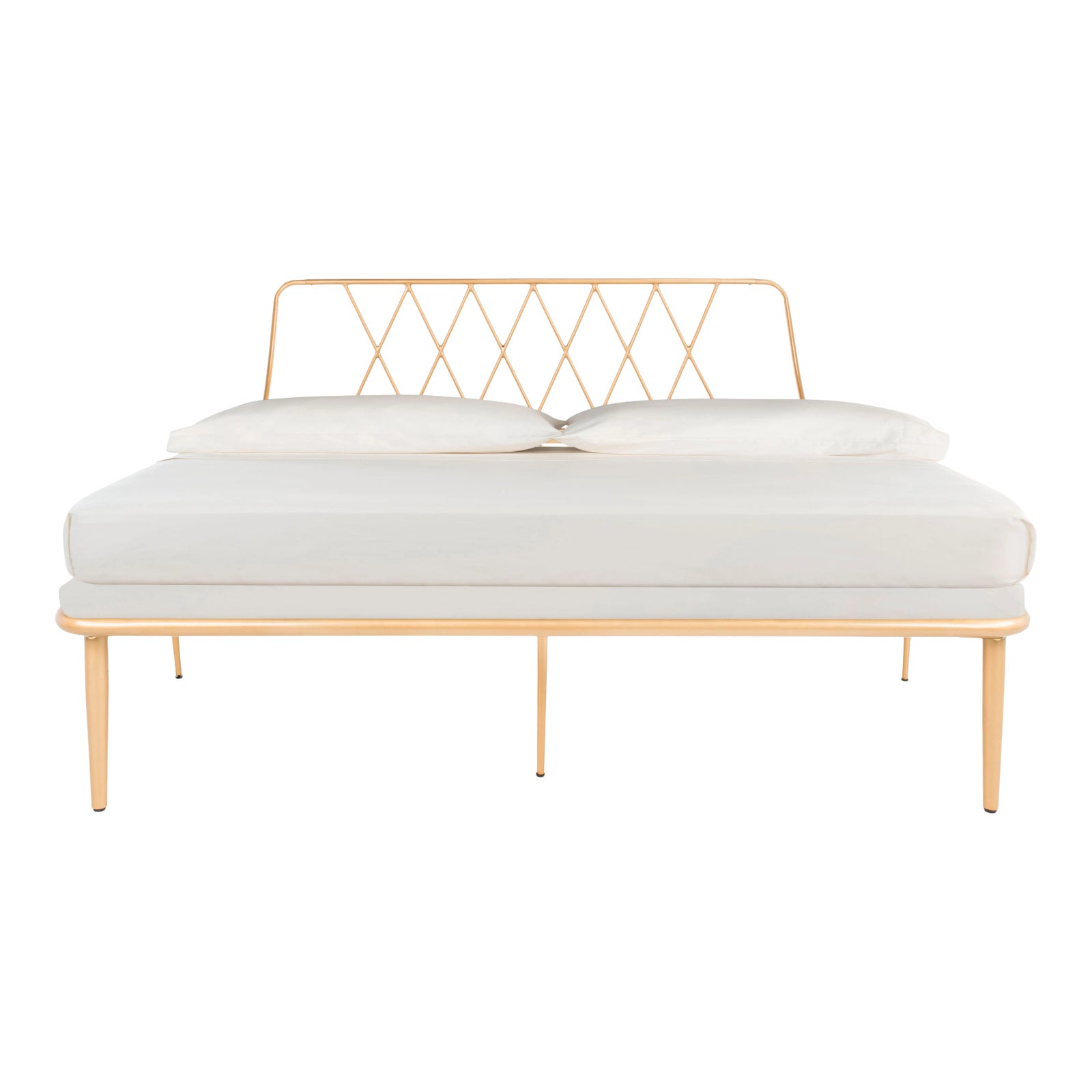 Wire Bed in Gold in Full | Chairish