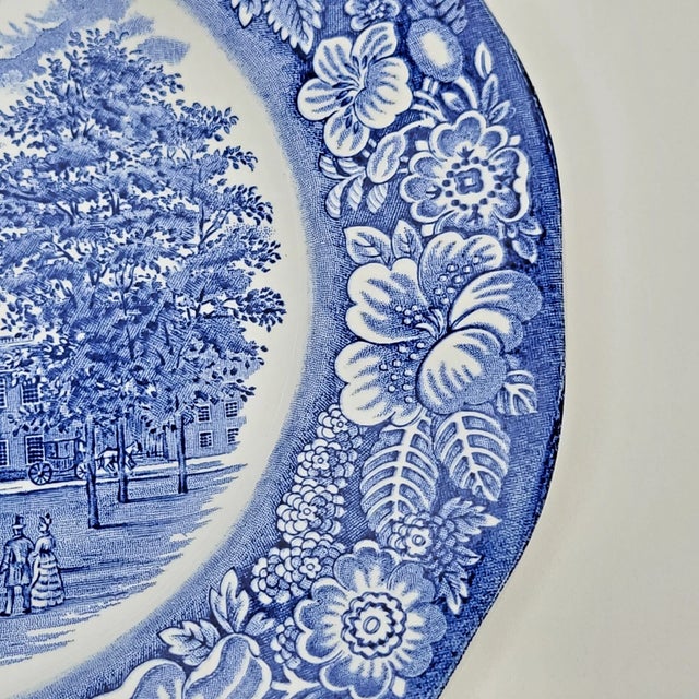 Staffordshire Vintage Staffordshire Liberty Blue Independence Hall Dinner Plates - Set of 4 For Sale - Image 4 of 5