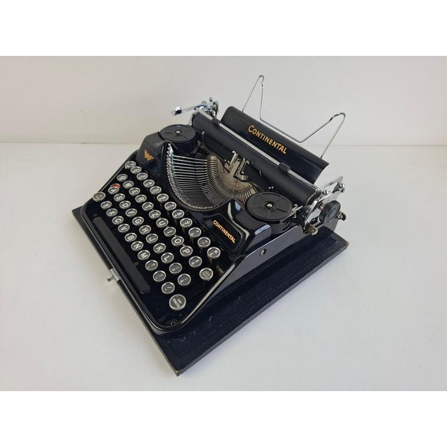 Metal Art Deco Continental Portable Typewriter with Case, Germany, 1930 For Sale - Image 7 of 18