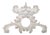 Large Rocaille Pediment in Stucco and White Patinated Carved Wood with Oculus For Sale