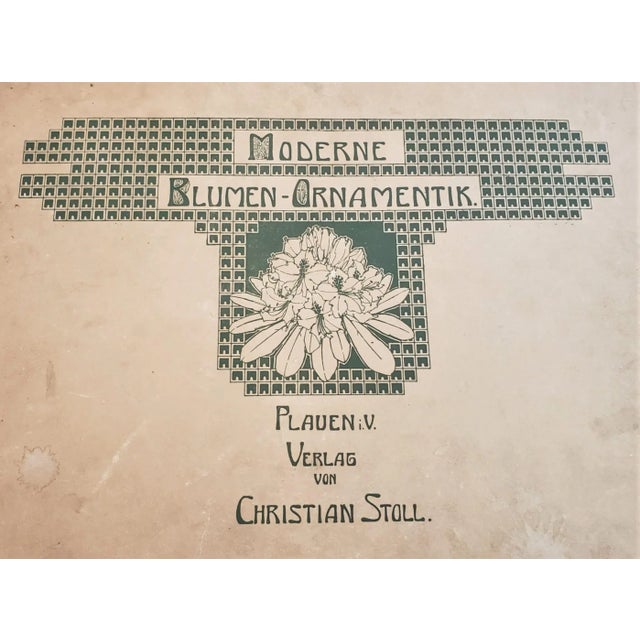 1910 Botanical Art Nouveau Design Chromolithograph, Documentation For Sale - Image 4 of 4