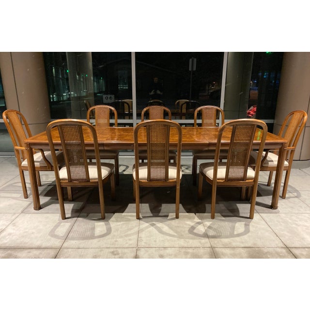 Drexel Heritage Drexel Chinoiserie Dining Set in Solid Mahogany - 9 Pieces For Sale - Image 4 of 13