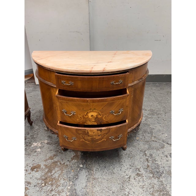 Neoclassical Semicircular Demi-Lune Commode, 19th Century For Sale - Image 10 of 12