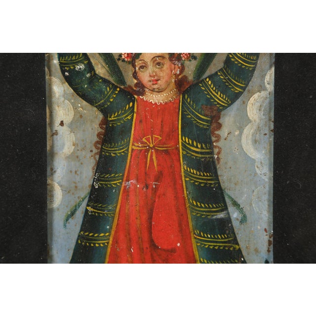 19th Century Santa De Liberata, Oil on Tin, 19th Century For Sale - Image 5 of 7