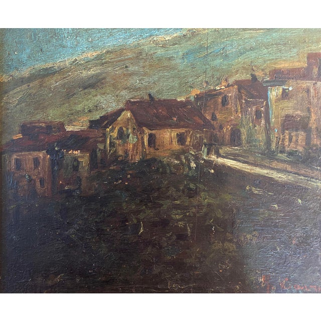 Green Old Oil on Wood Painting by the Brazilian Artist Jose Cavaliere For Sale - Image 8 of 11