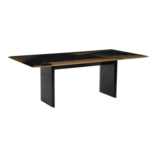 1980s Giovanni Offredi for Saporiti Dining Table in Birdseye Maple For Sale