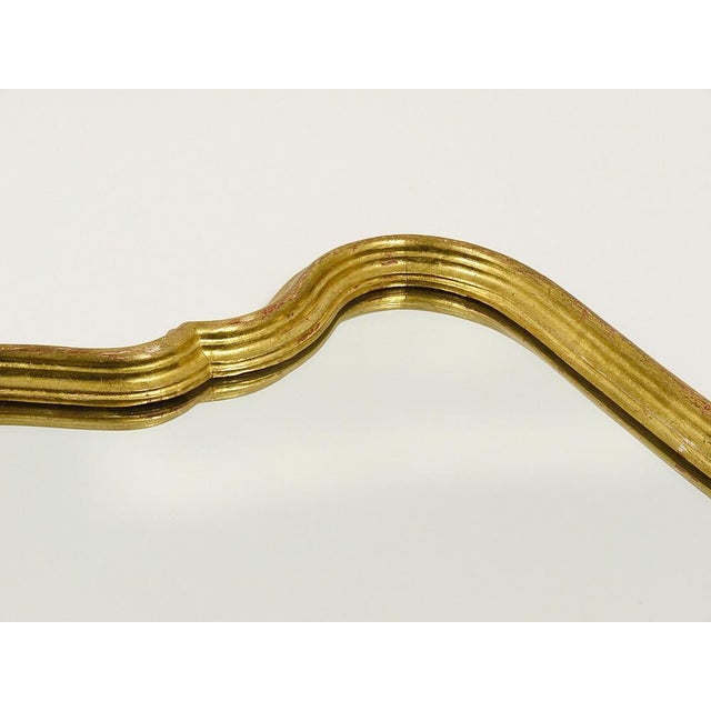1950s Mid-Century Wall Mirror in Curved Gilt Wood, 1950s For Sale - Image 5 of 15