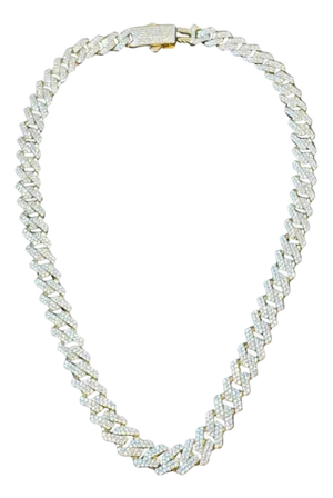 3.5Ct Pave Diamond Necklace 28.4 GM, 14 Karat Gold Necklace , UNISEX