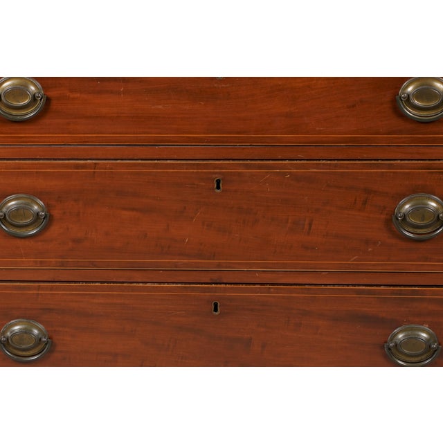 English Georgian Mahogany Secretary Chest With Fall-Front Writing Surface, C. 1790–1810 For Sale - Image 10 of 13