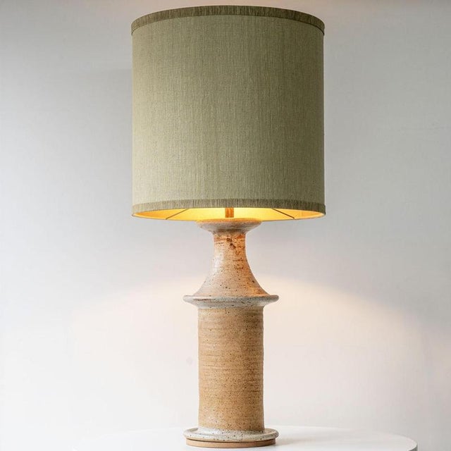Heavy quality Large ceramic table floor/table lamp, 1970s. This lamp base brings refined elegance and rich visual appeal...