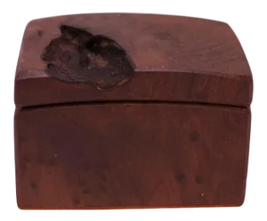 Mid-Century Miniature Walnut Burl Trinket Box