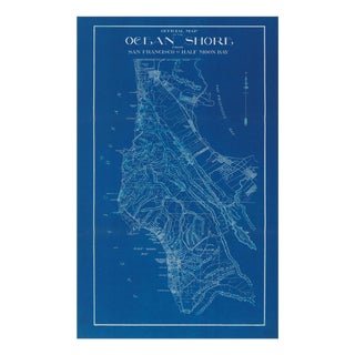 Vintage San Francisco Map Print With Bay Area For Sale
