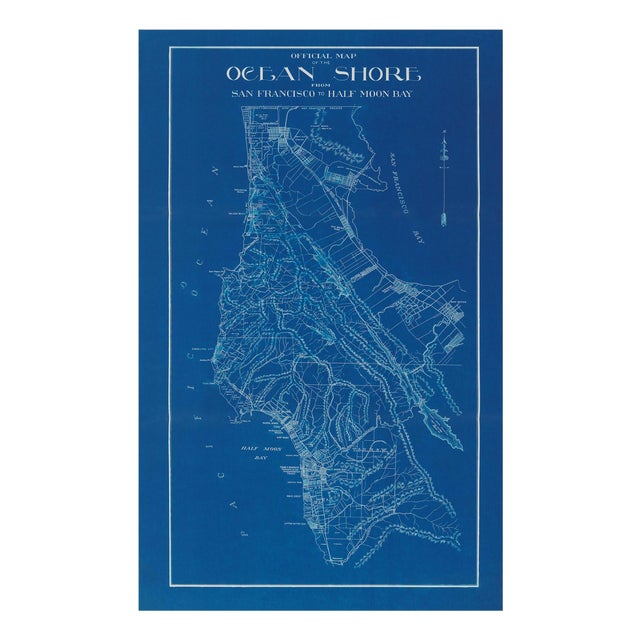Vintage San Francisco Map Print With Bay Area For Sale