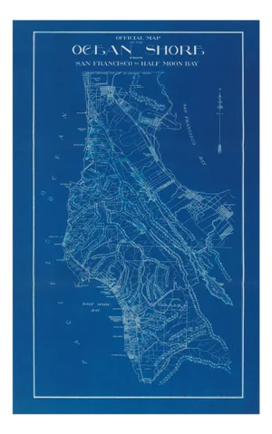 Vintage San Francisco Map Print With Bay Area