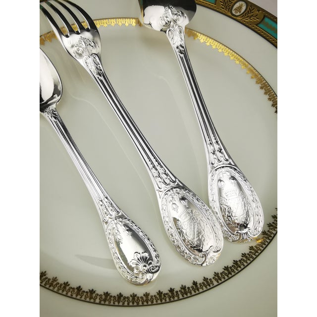 Silver Dessert Cutlery Service 10 People from Odiot Louveciennes, 1890s, Set of 54 For Sale - Image 3 of 18
