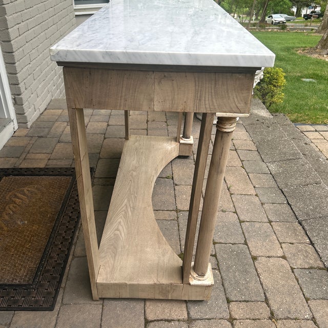 Late 19th Century Empire French Bleached Marble Top Console For Sale - Image 5 of 9