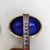 White Vintage Cloisonné Enamel Oval Trinket Box – White Ground With Red Floral Motif, Silver-Blue Interior For Sale - Image 8 of 9