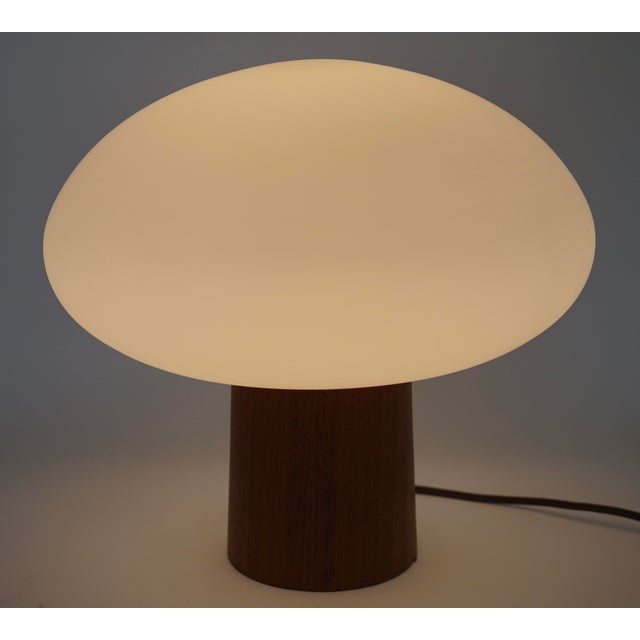 Mid 20th Century Mid 20th Century Teak Wood Laurel Mushroom Table Lamp, Unmarked For Sale - Image 5 of 11
