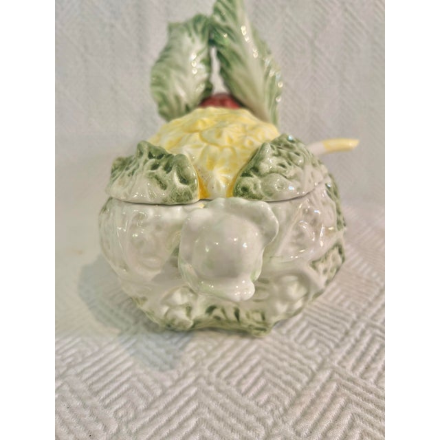 Figurative 2006 Vietri Italy Bunny “Botanical Animals Collection” Rabbit Tureen With Lid and Ladle For Sale - Image 3 of 12