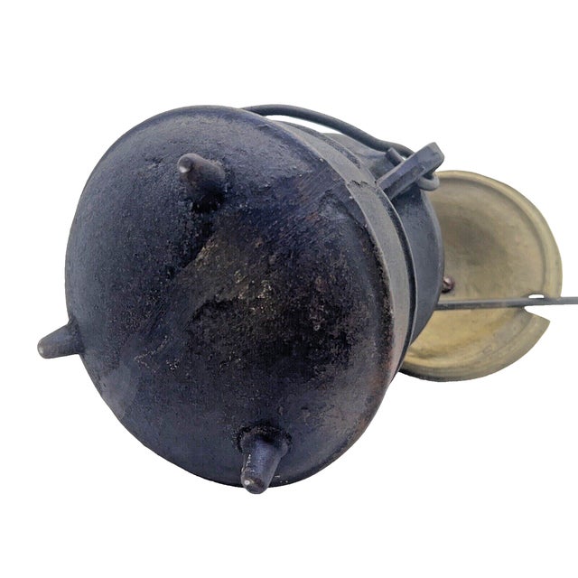 1990s Vintage Cast Iron & Brass Fire Starter Lighter Cauldron Smudge