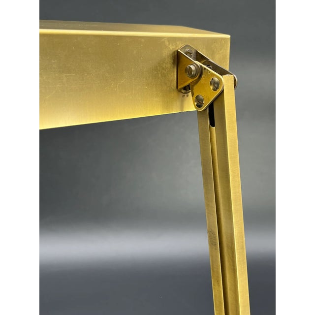 Vintage Brass Bankers Lamp with Wood Veneer Base by Pfäffle, 1960s For Sale - Image 9 of 17