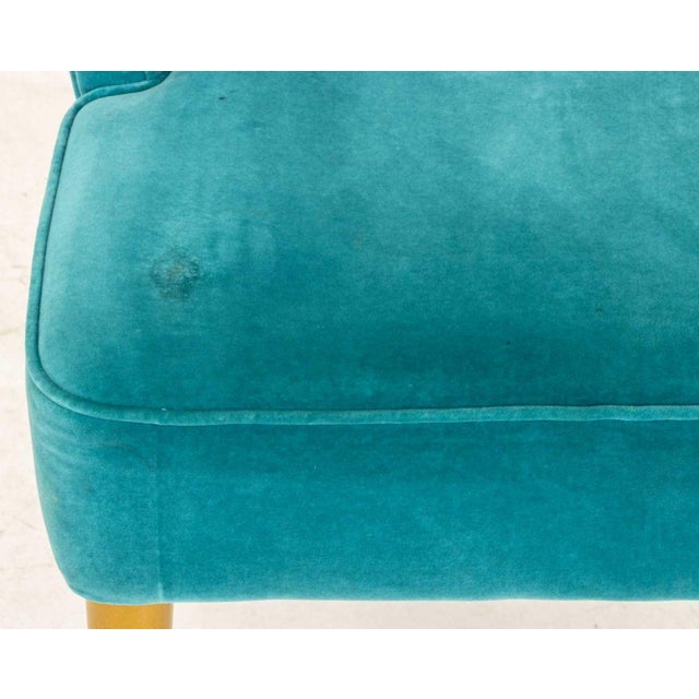 Brabbu Brabbu Blue Velvet Upholstered Side Chair For Sale - Image 4 of 9